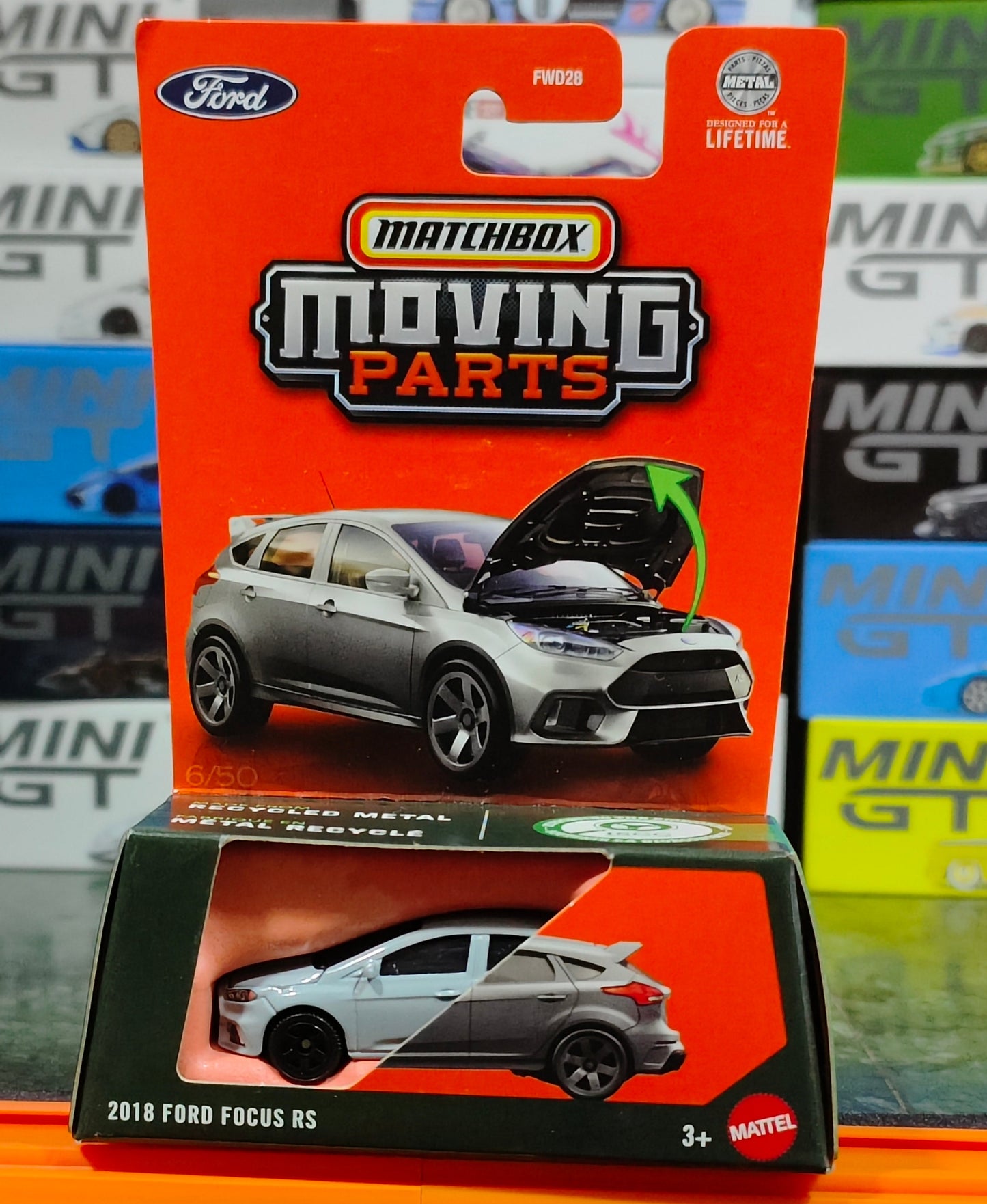 Matchbox Ford Focus RS 2018 Diecast, Hot Hatch Diecast India, Matchbox Moving Parts Ford, Focus RS 1:64 Scale Model, Diecast Bharat Hatchback Collection