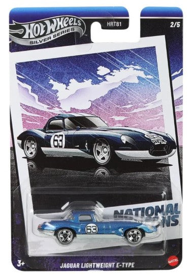 Hot Wheels Jaguar Lightweight E-Type car in packaging with 'Nationals' text