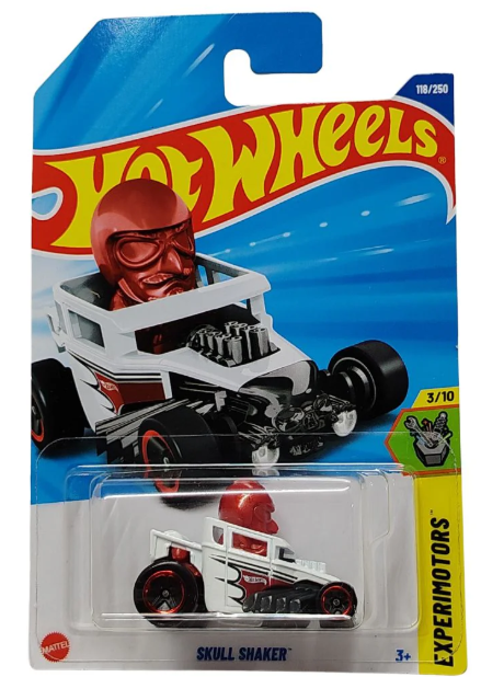 Hot Wheels toy car in packaging with blue and yellow design