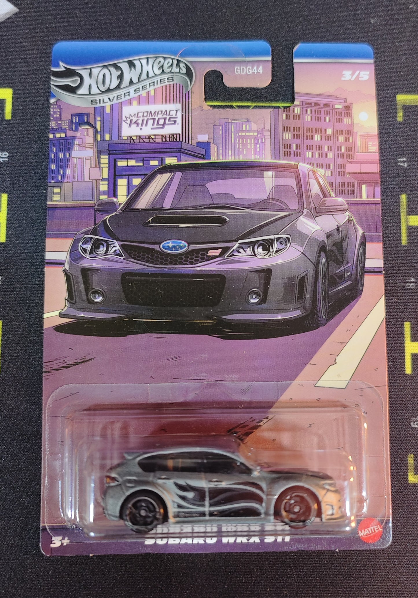 Shop the Hot Wheels Compact Kings Subaru WRX STI die-cast model. A 1:64 scale collectible featuring iconic rally heritage, sporty styling, and detailed craftsmanship.