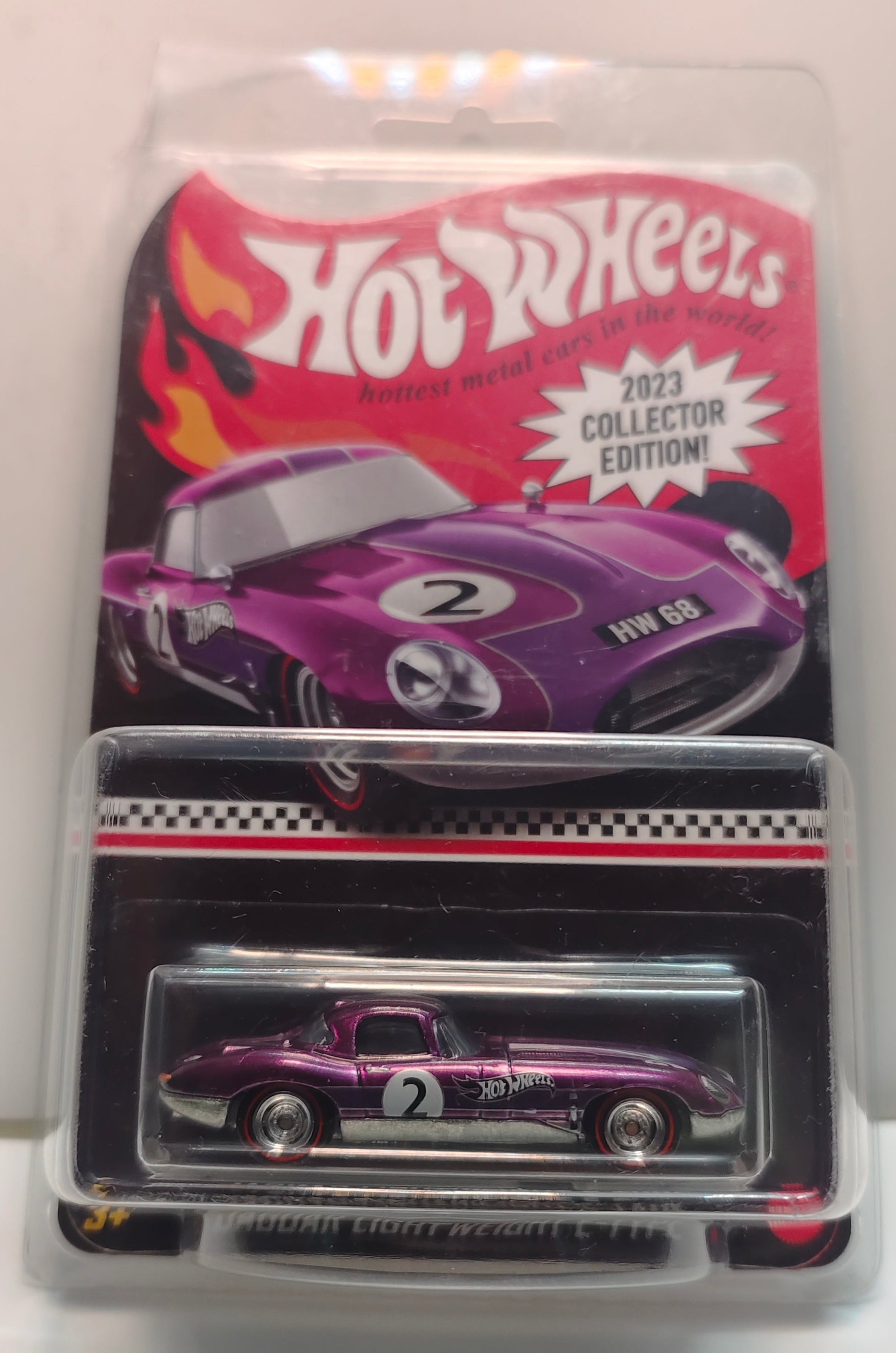 Hot Wheels die-cast car in packaging on a white background