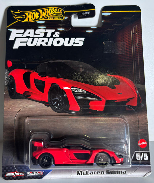 Hot Wheels Premium – McLaren Senna Front View of the package