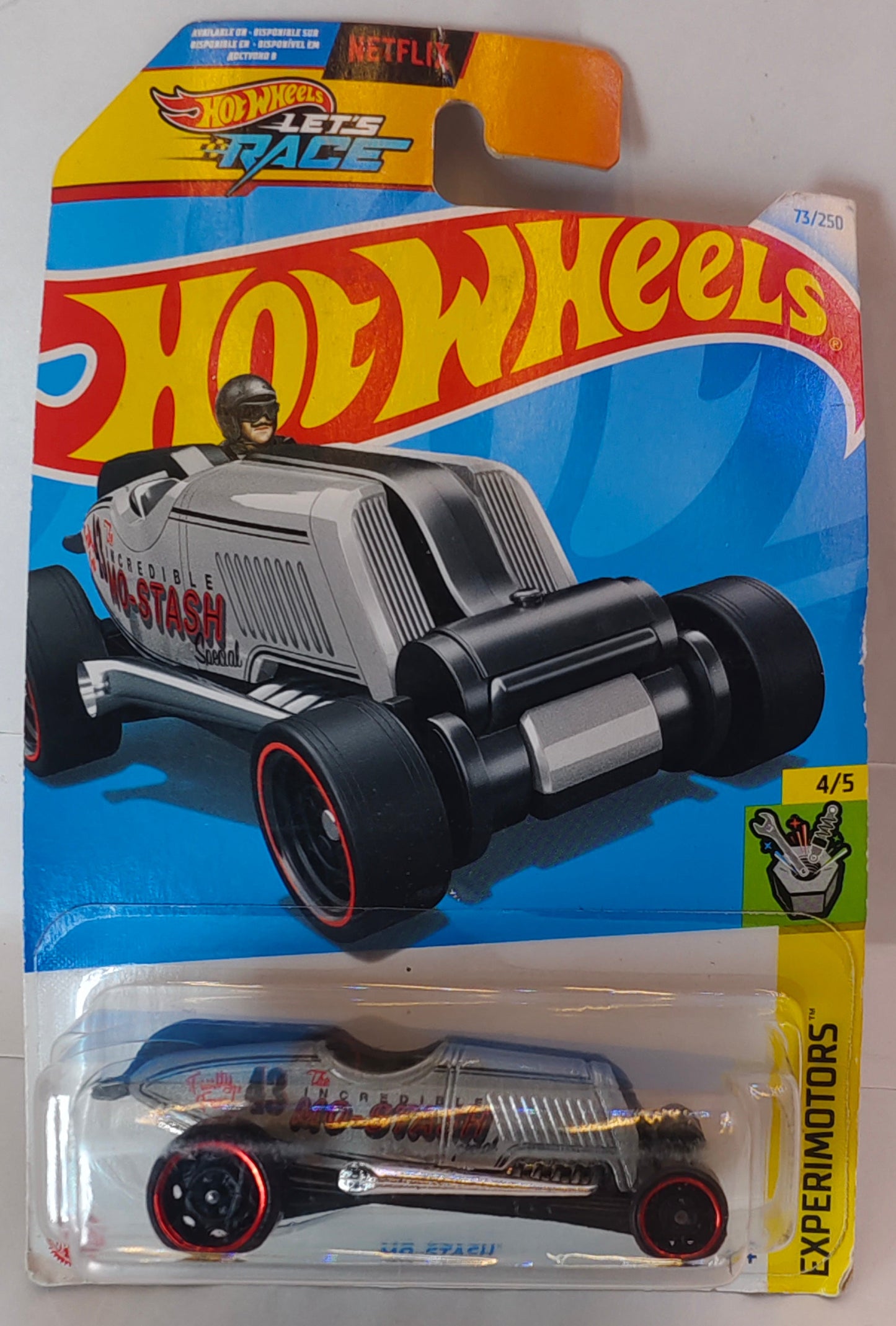 Hot Wheels Hotwheel MO-Stash car in packaging on a white background Front pack