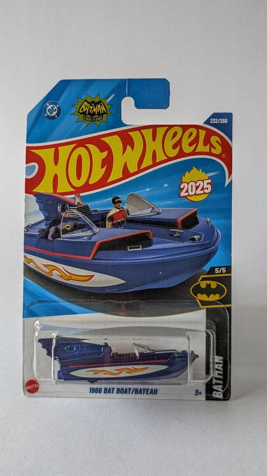 Hot Wheels Batman Bat Boat toy car in packaging on a gray background