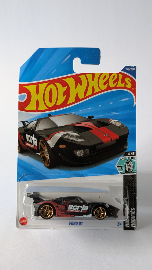 Hot Wheels Ford GT toy car in packaging on a white background