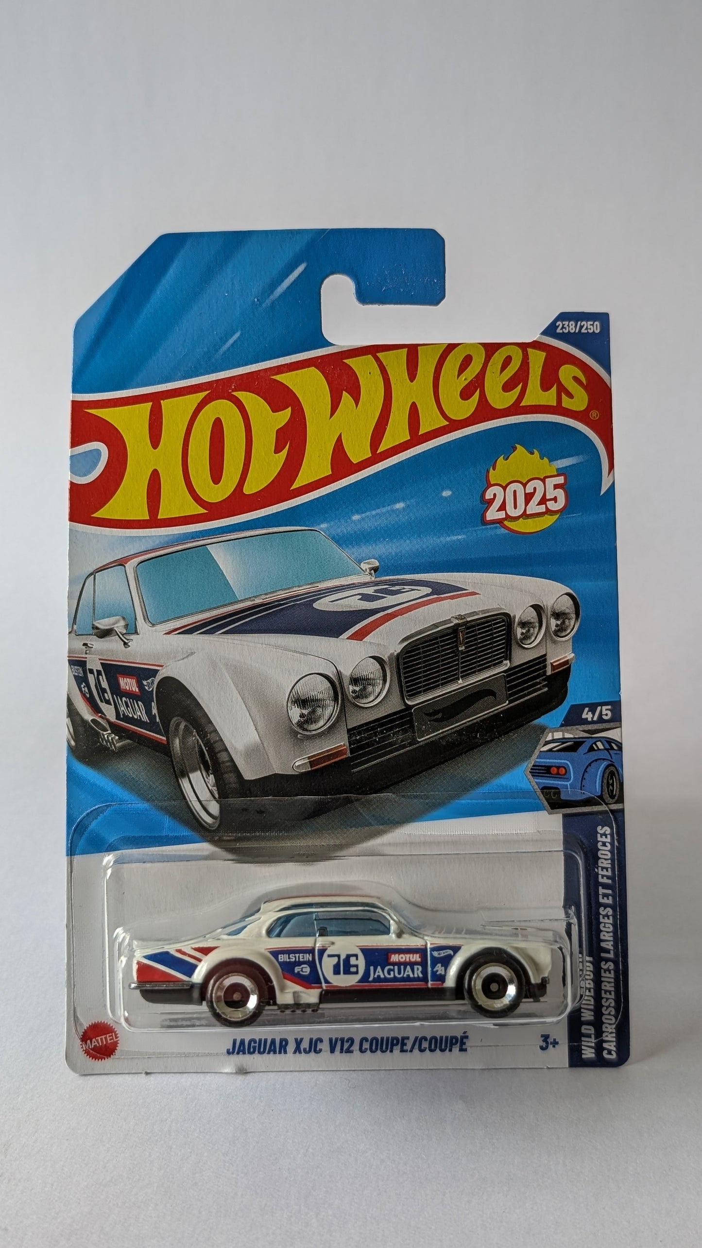 Hot Wheels Jaguar L-Type Coupe/Coupe model car in packaging on a gray background