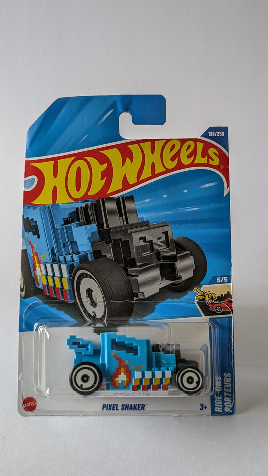 Hot Wheels Pixel Shaker toy car in packaging on a white background