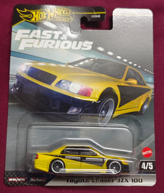 Hot Wheels Fast & Furious toy car in packaging on a red background
